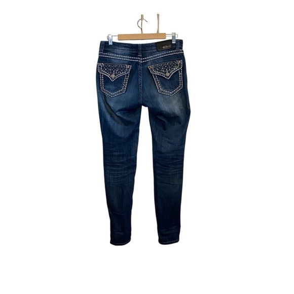 Vintage Y2k Grace in LA embroidered stitch & embellished Glam rock lowrise Jeans - Picture 2 of 10